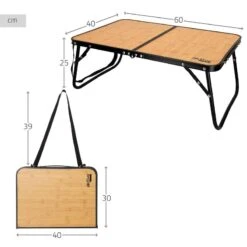 AKTIVE - Table De Camping Pliante Effet Bambou, 60x40x25 Cm -Camping Série Magasin aktive table de camping pliante effet bambou 60x40x25 cm 3
