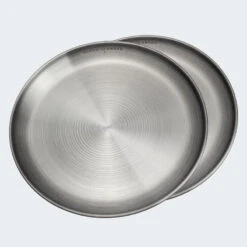 Assiette Plate De Camping | Diamètre Env. 23 Cm | Acier Inox | 2 Assiettes -Camping Série Magasin assiette plate de camping diametre env 23 cm acier inox 2 assiettes 2