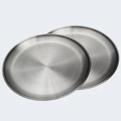 Assiette Plate De Camping | Diamètre Env. 23 Cm | Acier Inox | 2 Assiettes -Camping Série Magasin assiette plate de camping diametre env 23 cm acier inox 2 assiettes 4