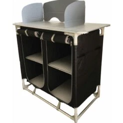 BAYASUN Meuble De Cuisine 4 Étagères Pieds Réglables Gris -Camping Série Magasin bayasun meuble de cuisine 4 etageres pieds reglables gris 1