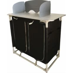 BAYASUN Meuble De Cuisine 4 Étagères Pieds Réglables Gris -Camping Série Magasin bayasun meuble de cuisine 4 etageres pieds reglables gris 2