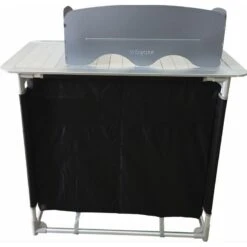 BAYASUN Meuble De Cuisine 4 Étagères Pieds Réglables Gris -Camping Série Magasin bayasun meuble de cuisine 4 etageres pieds reglables gris 4