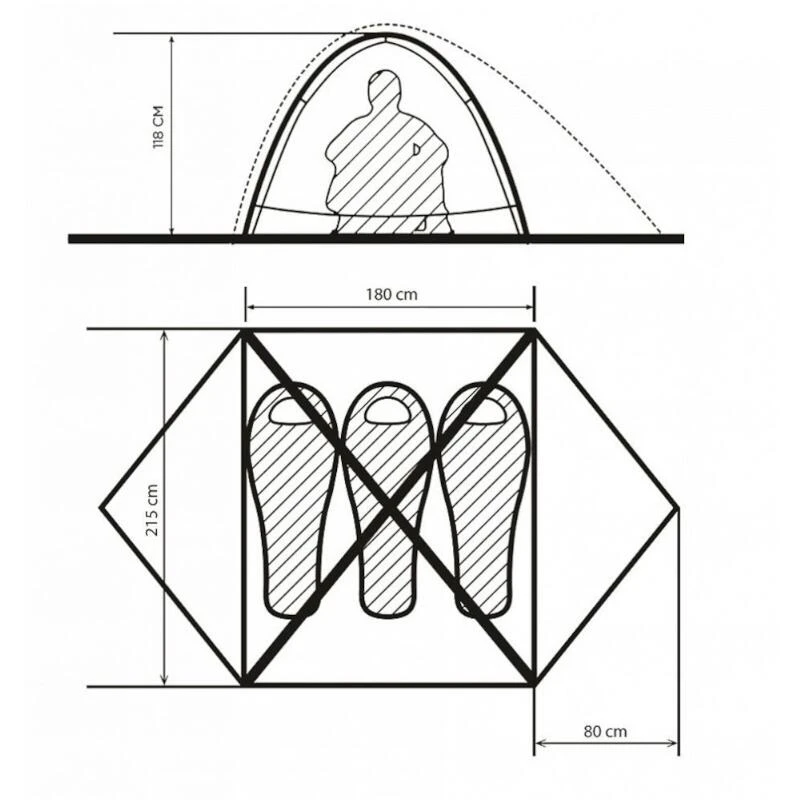 Borzhava 3 Alu - Tente Légère - 3 Personnes - Jaune 5 Borzhava 3 Alu - Tente Légère - 3 Personnes - Jaune – Image 5