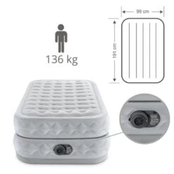 Intex Matelas Gonflable - 1-Person - 99 X 191 X 51 Cm - Gris -Camping Série Magasin intex matelas gonflable 1 person 99 x 191 x 51 cm gris 3