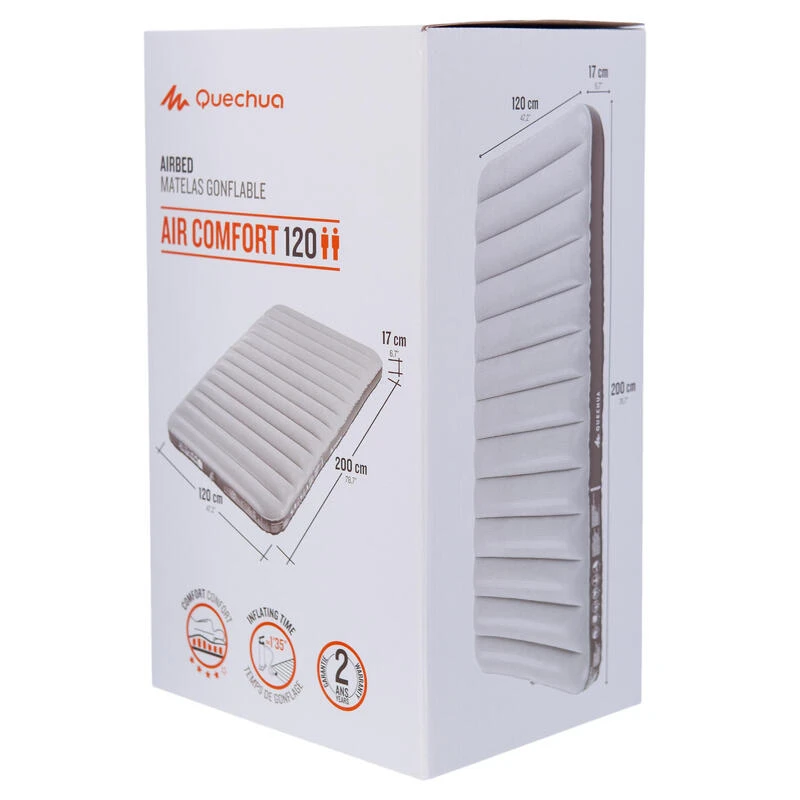 Quechua MATELAS GONFLABLE DE CAMPING - AIR COMFORT 120 CM - 2 PERSONNES 2 Quechua MATELAS GONFLABLE DE CAMPING - AIR COMFORT 120 CM - 2 PERSONNES – Image 2