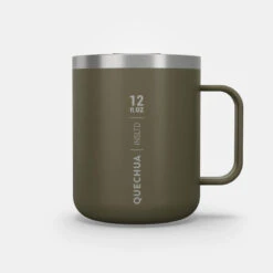 Quechua Mug MH500 Isotherme (double Paroi Inox) Camp Du Randonneur 0,38L Kaki -Camping Série Magasin mug mh500 isotherme double paroi inox camp du randonneur 038l kaki 8