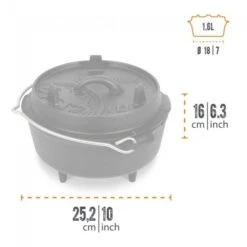 Petromax Dutch Oven FT3-3QT (avec Pieds) Et Lève-couvercle Professionnel -Camping Série Magasin petromax dutch oven ft3 3qt avec pieds et leve couvercle professionnel 2