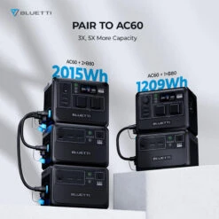 Station Électrique Portable BLUETTI AC60+B80+PV120 Pour Camping -Camping Série Magasin station electrique portable bluetti ac60b80pv120 pour camping 5