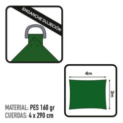 Store D'ombrage Aktive Garden Couleur Verte -Camping Série Magasin store dombrage aktive garden couleur verte 2