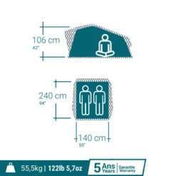 Quechua TENTE DE TOIT MH500 FRESH & BLACK 2P -Camping Série Magasin tente de toit mh500 fresh and black 2p 3