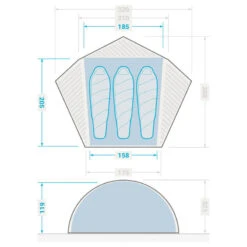 Tente Dôme De Trekking - 3 Places - MT900 -Camping Série Magasin tente dome de trekking 3 places mt900 2