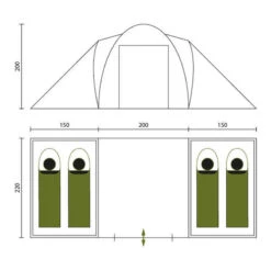 Tente Dôme Hammerfest 4 Sleeper Protect - Sol Cousu - 4 Pers - 2 Cabines Noires -Camping Série Magasin tente dome hammerfest 4 sleeper protect sol cousu 4 pers 2 cabines noires 6